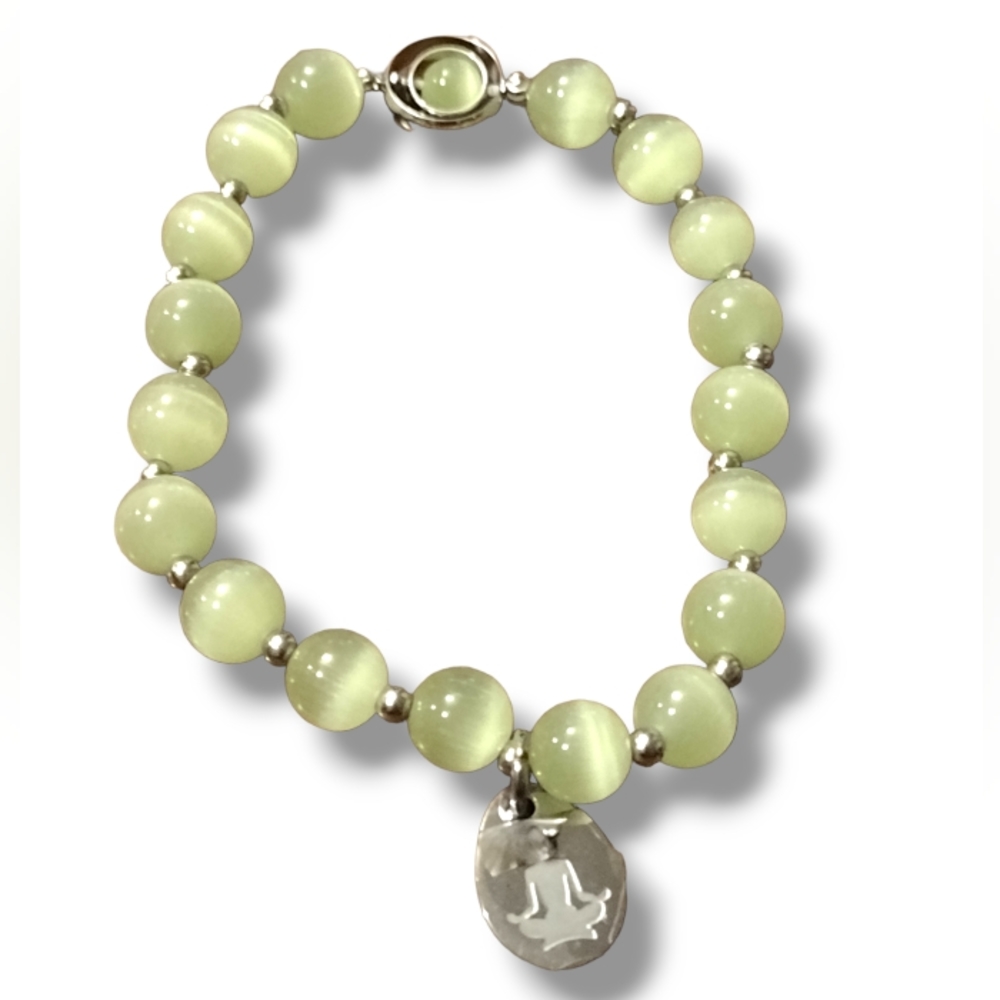 JOXFA unisex healing crystal bead bracelet. yellow/green